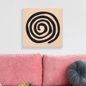Tribal petroglyph spiraal oude primitieve kunst canvas afdruk (Insitu (Woonkamer))