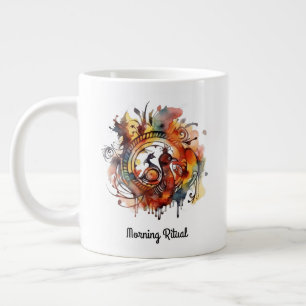 Tribal Phoenix Waterverf Mandala, gewoonte Extra Grote Beker