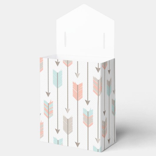 Tribal Pijl Grijs Roze Blauw Favor Box Bedankdoosjes (Geopend)