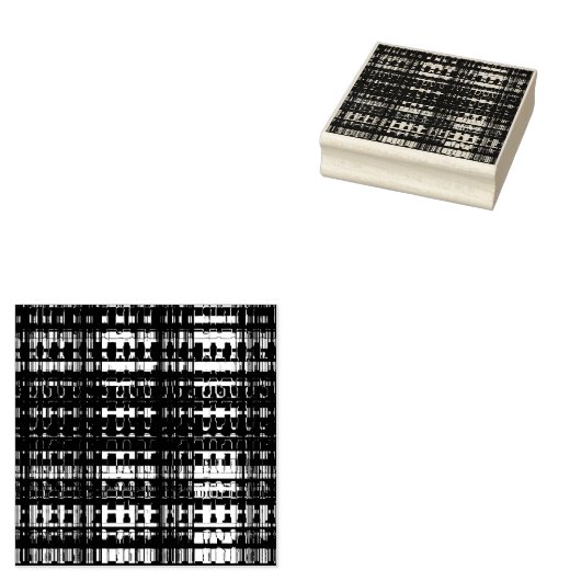 Tribal Plaid Textured Pattern Rubberstempel (Gestempeld)