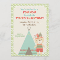 Tribal Pow Wow Beer Birthday Uitnodiging