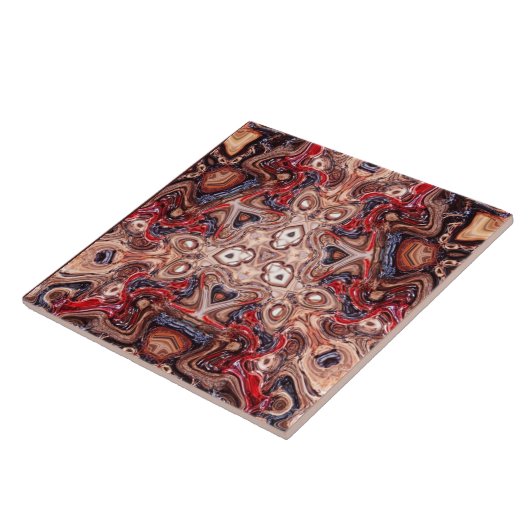 Tribal Psychedelic Earth Ceramic Tile Tegeltje (Zijkant)