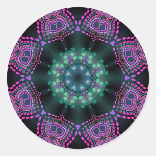 Tribal Psychedelic Geometric Art Sticker (Voorkant)