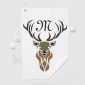 Tribal Red Stag Monogram Golfhanddoek (Insitu)