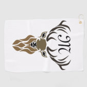 Tribal Red Stag Monogram Golfhanddoek (Horizontaal)