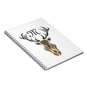 Tribal Red Stag Monogram Notitieboek