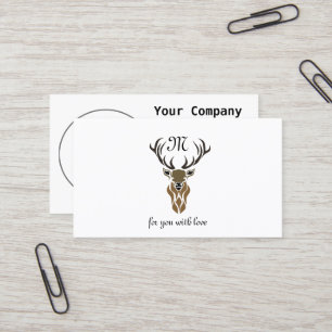 Tribal Red Stag Monogram Visitekaartje
