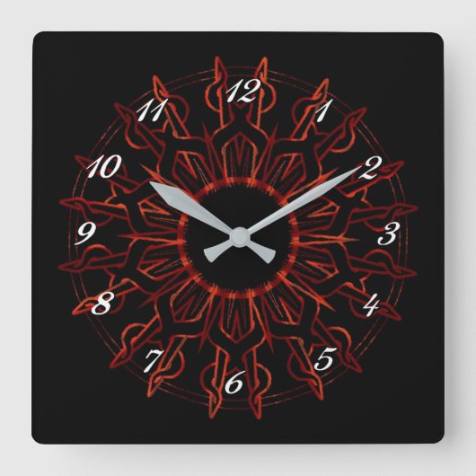 Tribal Red Sun Wall klok (Voorkant)