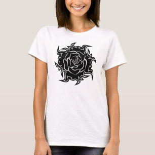 Tribal Roos in zwart-wit T-shirt