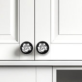 Tribal Roos Zwart Wit Keramische Knop