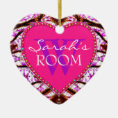 Tribal Roze deurnaam Hart Ornament (Voorkant)
