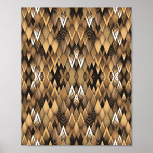 TRIBAL RUSTIEKE DRIEHOEKIGE PATROON POSTER