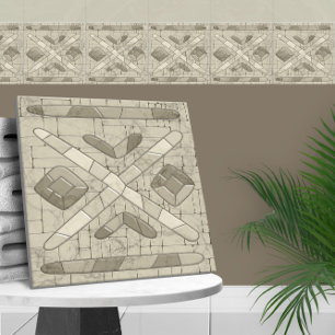 Tribal Sand Mosaic Art Tegeltje