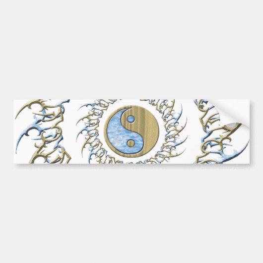 Tribal Sand & Water Yin Yang Bumpersticker (Voorkant)