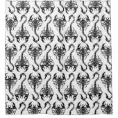 Tribal Scorpion Black and White Pattern Douchegordijn (Voorkant)