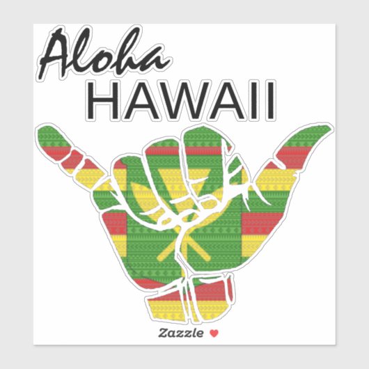 TRIBAL SHAKA (HANG LOS) ALOHA HAWAII KANAKA LT STICKER (Vel)