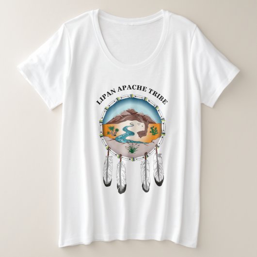 Tribal Shield Dames plus T-shirt met groot formaat (Design voorkant)