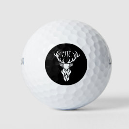 Tribal Snow Stag White Silhouette Golfballen