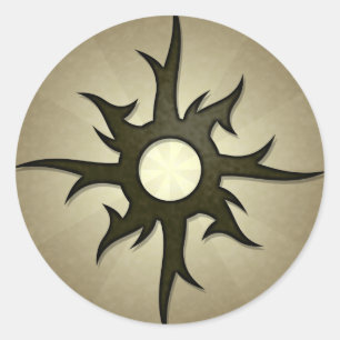 Tribal Solar Thorns Ronde Sticker