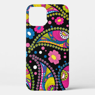 Tribal stijl paisley, naadloos etnisch patroon. iPhone 12 hoesje
