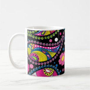 Tribal stijl paisley, naadloos etnisch patroon. koffiemok