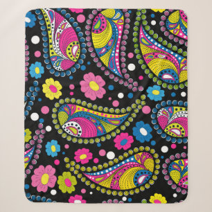 Tribal stijl paisley, naadloos etnisch patroon. sherpa deken