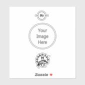 Tribal Striped Hyena Monogram Sticker (Vel)