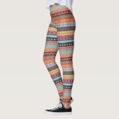 Tribal Stripes Colorful Geometry Motif Leggings (Gauche)