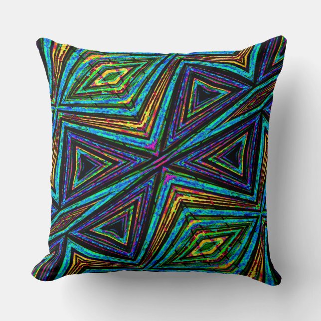 Tribal Style Colorful Geometric Patroon Kussen (Voorkant)