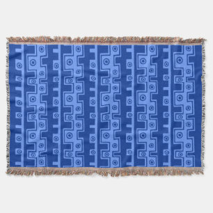Tribal Style II - Navyblauw op Babyblauw Deken