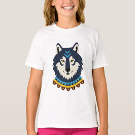 Tribal style wolf head t-shirt