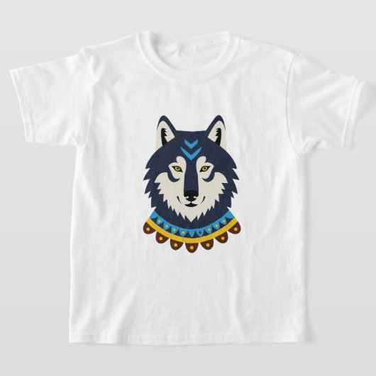Tribal style wolf head t-shirt (Laagn)
