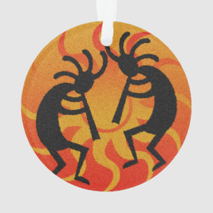 Tribal Sun Dancing Kokopelli Southwest Kerstmis Ornament