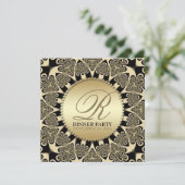 Tribal Sun Golden Dinner Party Uitnodigingen (Staand voorkant)