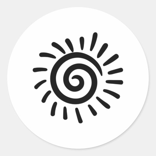 Tribal Sun Ronde Sticker (Voorkant)