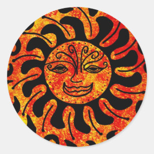 Tribal Sun Ronde Sticker