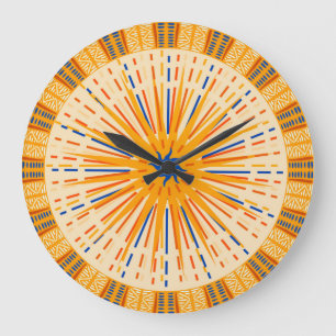 Tribal Sun Wall Clock Grote Klok