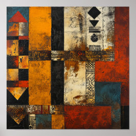 Tribal tapestry: Abstract-Afrikaanse fusie Poster