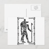 Tribal Tattoo Anubis Briefkaart (Voorkant / Achterkant)