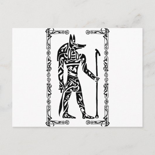 Tribal Tattoo Anubis Briefkaart (Voorkant)