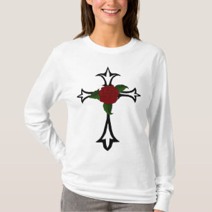 Tribal Tattoo Cross met een Red Rose Hoody