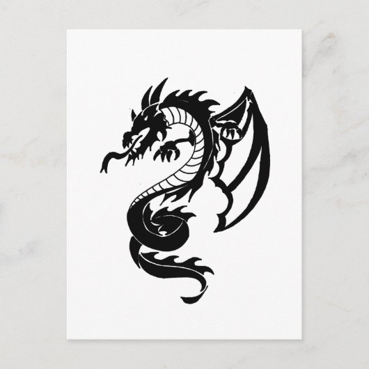 Tribal Tattoo Dragon Briefkaart (Voorkant)