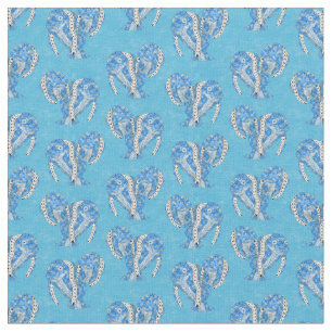 Tribal Tattoo Manatees Ocean Blue Stof