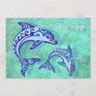 Tribal Tattoo Porpoise Duo Pool Party Kaart