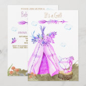 ** Tribal Teepee Boho Fox Woodland Forest Girl Kaart (Voorkant / Achterkant)