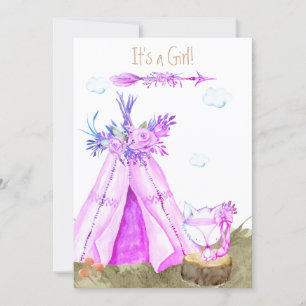 ** Tribal Teepee Boho Fox Woodland Forest Girl Kaart