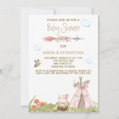 ** Tribal Teepee Boho Fox Woodland Forest Kaart (Achterkant)