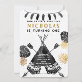 Tribal Teepee Camping Birthday Invitation Kaart (Voorkant)