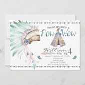 Tribal Teepee Pow Wow Anniversaire Fête Invitation (Devant)