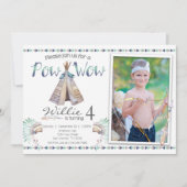 Tribal Teepee Pow Wow Verjaardagsfeestje Uitnodigi Kaart (Voorkant)